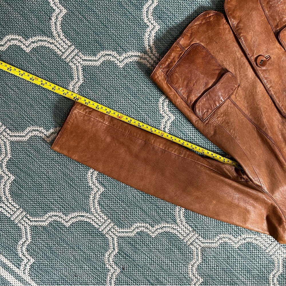 J. Jill Brown Leather Jacket.  Size X Small - Picture 7 of 14